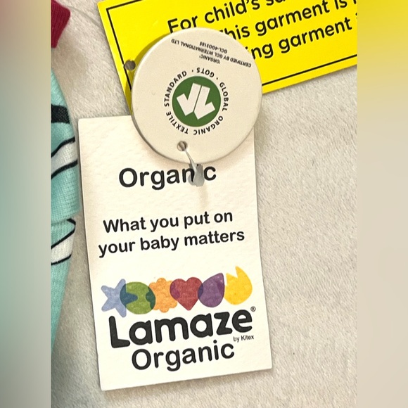 Lamaze Organic Aqua and Pink Unicorn Print Children’s 18 Months Zipper Sleeper - Picture 6 of 11